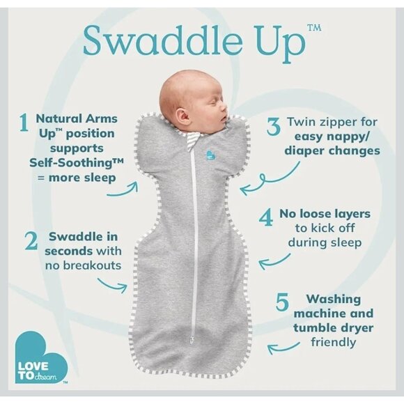 Love to Dream Swaddle up Original NB 1.0TOG 5-8.5Lbs Stage 1 - Picture 9 of 10